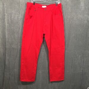 Beyond The Limit‎ Mens Red Denim Jeans Straight Leg 100% Cotton 38x32 Red Pants